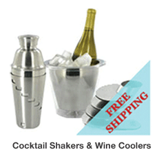 cocktail shakers and wine coolers