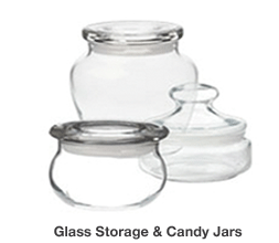 glass storage and candy jars
